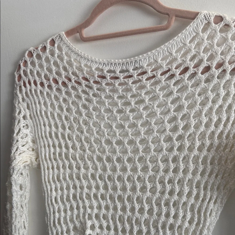 ViX Paula Hermanny Size Small Belle Crochet Knit Long Sleeve Cover-Up Women Swim - Picture 13 of 16